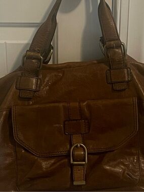 Marks & Spencer Chestnut Brown Leather Tote with Front Buckle